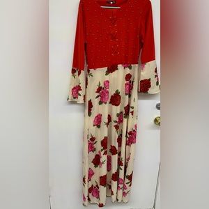 Maxi red and white dress